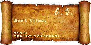 Obert Vilmos névjegykártya