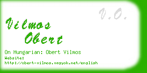 vilmos obert business card